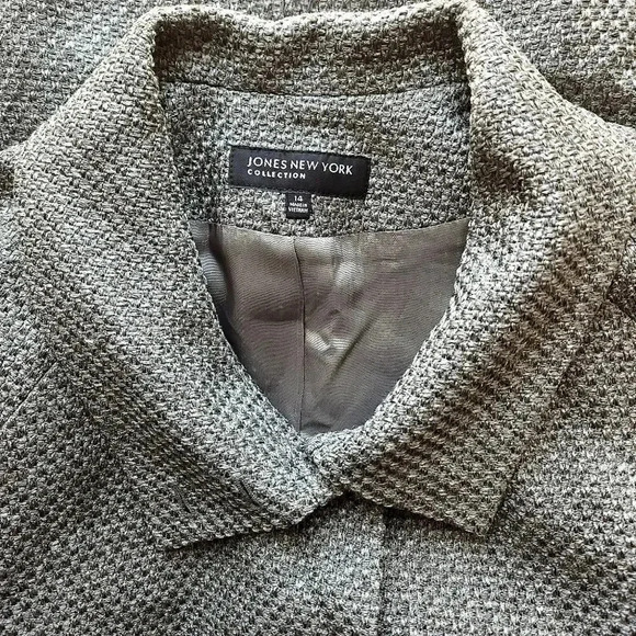 NWOT Jones New York gray long-sleeved blazer Size 14 - Picture 3 of 5